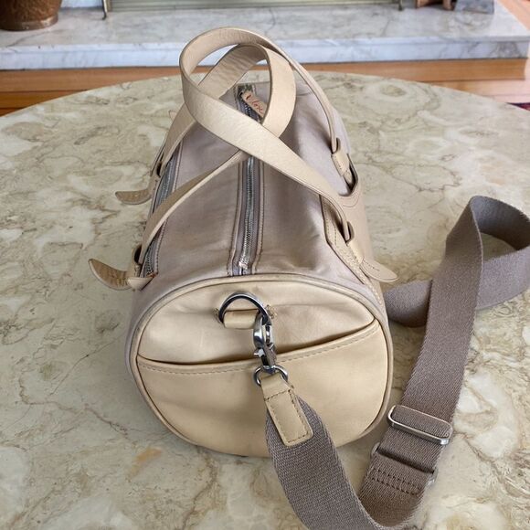 ED Ellen Degeneres Leather & Canvas Barrel Bag w/ Detachable Strap - Picture 5 of 16